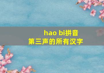 hao bi拼音第三声的所有汉字